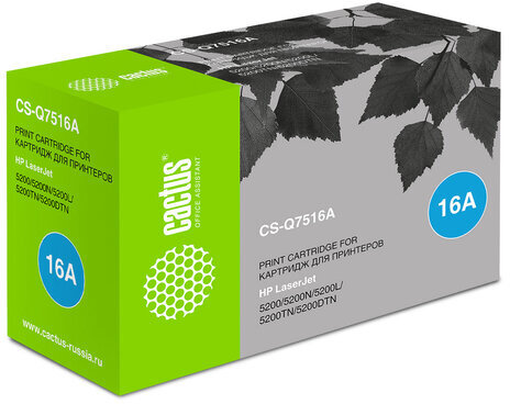 Картридж лазерный CACTUS (CS-Q7516A) для HP LaserJet 5200, ресурс 12000 стр.