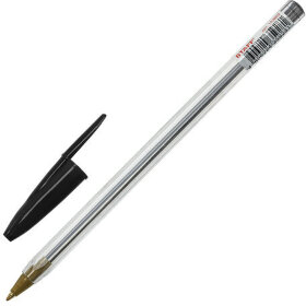 Ручка шариковая STAFF &quot;Basic Budget BP-04&quot;, ЧЕРНАЯ, линия письма 0,5 мм, с штрихкодом, 143869