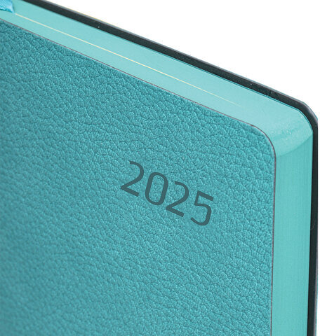 Ежедневник датированный 2025, А5, 138x213 мм, BRAUBERG "Stylish", под кожу гибкий, бирюзовый, 115824