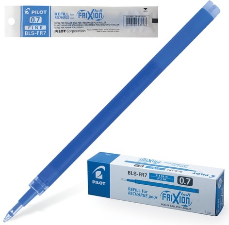 Стержень стираемый гелевый PILOT, 111 мм, СИНИЙ, узел 0,7 мм, линия письма 0,35 мм, BLS-FR-7