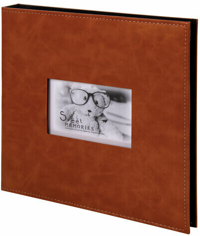 Фотоальбом BRAUBERG "Premium Brown" 20 магнитных листов 30х32 см, под кожу, коричневый, 391185
