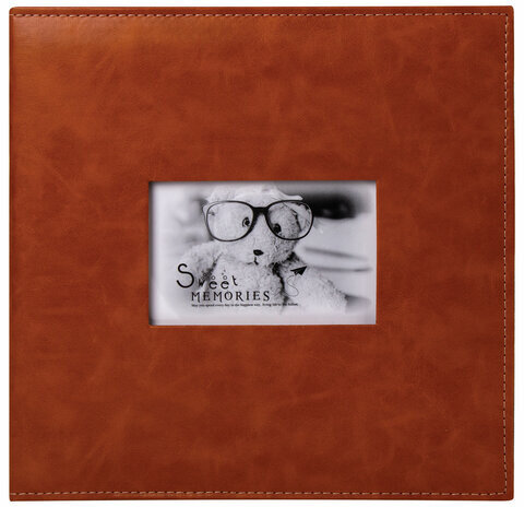 Фотоальбом BRAUBERG "Premium Brown" 20 магнитных листов 30х32 см, под кожу, коричневый, 391185