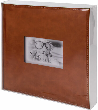 Фотоальбом BRAUBERG "Premium Brown" 20 магнитных листов 30х32 см, под кожу, коричневый, 391185