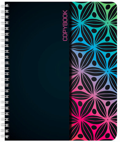 Тетрадь А5, 48 л., BRAUBERG, гребень, клетка, обложка картон, АБСТРАКЦИЯ, 403053