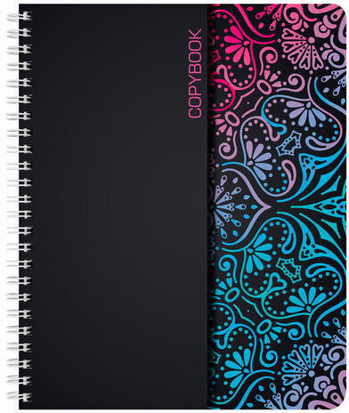 Тетрадь А5, 48 л., BRAUBERG, гребень, клетка, обложка картон, АБСТРАКЦИЯ, 403053