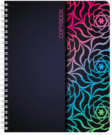 Тетрадь А5, 48 л., BRAUBERG, гребень, клетка, обложка картон, АБСТРАКЦИЯ, 403053