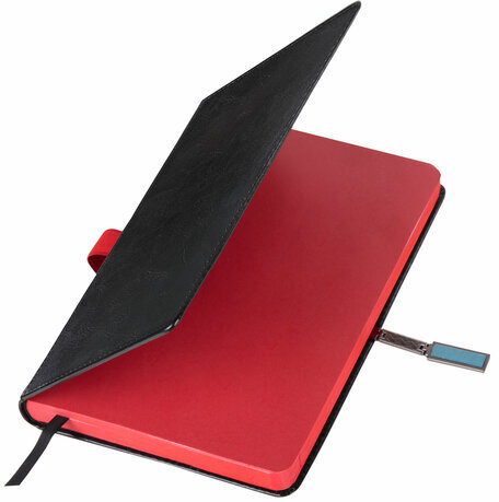 Ежедневник датированный 2024 А5 138x213 мм BRAUBERG "Inspiration", под кожу, цветной срез, черный, 114984