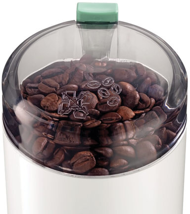 Кофемолка BOSCH MKM6000, мощность 180 Вт, вместимость 75 г, пластик, белая