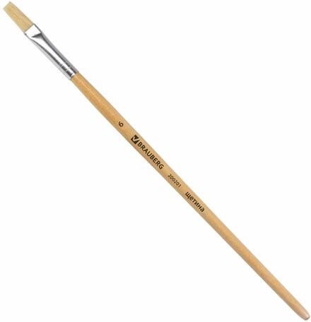 Кисть BRAUBERG, щетина, плоская, № 6, 200201