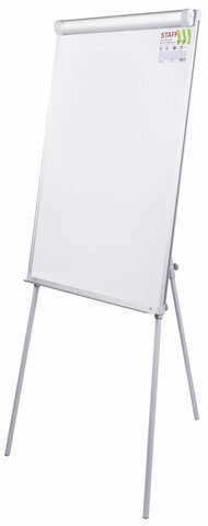 Доска-флипчарт с дополнительными держателями для бумаги, магнитно-маркерная, 70х100 см, тренога, STAFF, 238004
