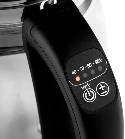 Чайник KITFORT КТ-6119, 1,7 л, 2200 Вт, закрытый нагревательный элемент, ТЕРМОРЕГУЛЯТОР, заварник, стекло, серебро