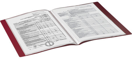 Папка 20 вкладышей BRAUBERG стандарт, красная, 0,6 мм, 221594