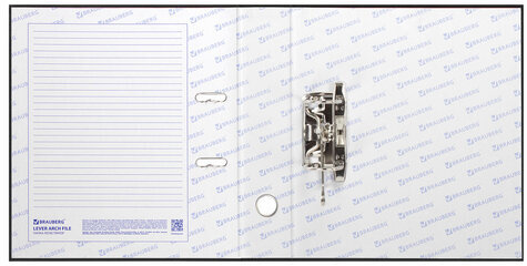 Папка-регистратор ШИРОКИЙ КОРЕШОК 90 мм с покрытием из ПВХ, черная, BRAUBERG, 271835