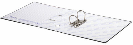 Папка-регистратор ШИРОКИЙ КОРЕШОК 90 мм с покрытием из ПВХ, черная, BRAUBERG, 271835