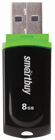 Флеш-диск 8 GB, SMARTBUY Paean, USB 2.0, черный, SB8GBPN-K