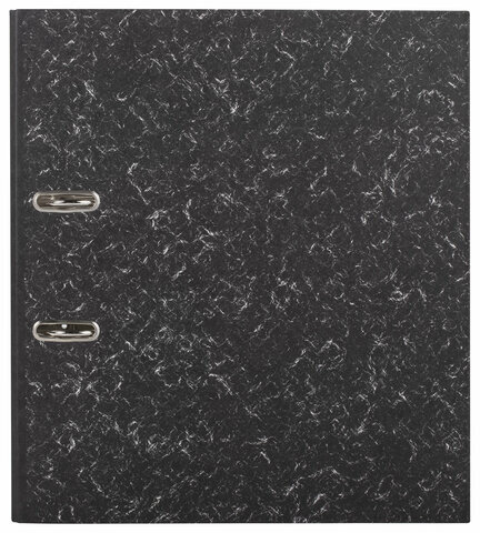 Папка-регистратор STAFF "EVERYDAY" с мраморным покрытием, 70 мм, без уголка, черный корешок, 224616