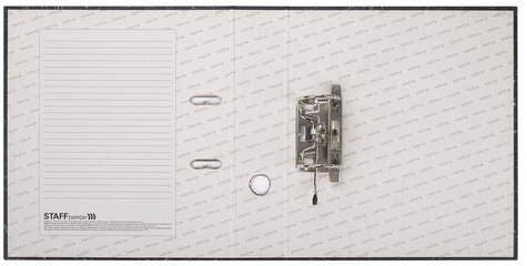 Папка-регистратор STAFF "EVERYDAY" с мраморным покрытием, 70 мм, без уголка, черный корешок, 224616