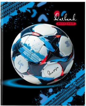 Дневник 1-11 класс 40 л., на скобе, ПИФАГОР, обложка картон, &quot;Футбол&quot;, 107136