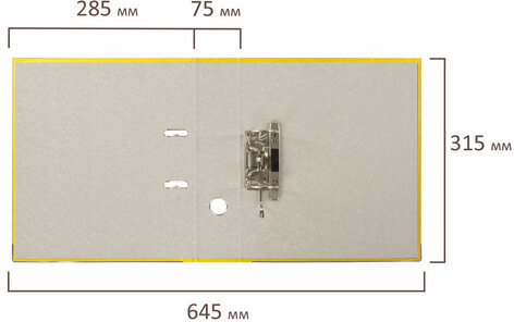 Папка-регистратор, покрытие пластик, 75 мм, ПРОЧНАЯ, с уголком, BRAUBERG, желтая, 226599