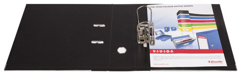 Папка-регистратор ESSELTE "VIVIDA Plus", А4+, с двухсторонним покрытием из пластика, 80 мм, черная, 81187