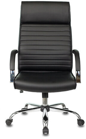 Кресло офисное T-8010N, хром, экокожа, черное, 1365103