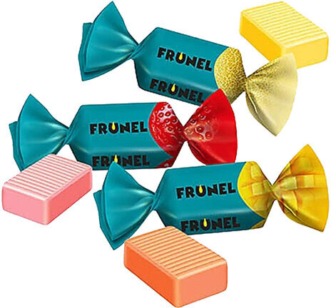 Конфеты жевательные FRUNEL со вкусом клубники, манго и дыни, 500 г, пакет, РВК330