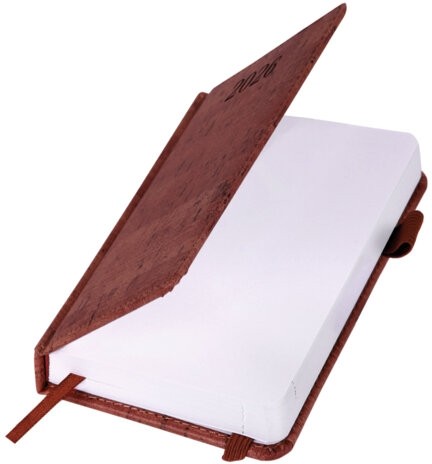 Ежедневник датированный 2026 МАЛЫЙ ФОРМАТ 100х150 мм, А6, BRAUBERG "Wood", под кожу, коричневый, 117263