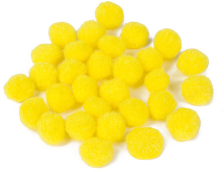 Помпоны для творчества, желтые, 15 мм, 30 шт., ОСТРОВ СОКРОВИЩ, 661444