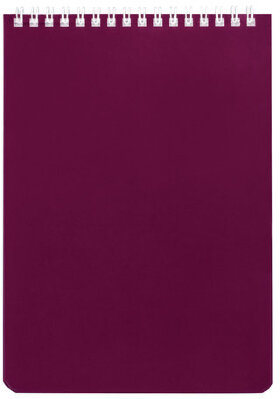 Блокнот А5 (146х205 мм) 60 л., гребень, перфорация на отрыв, лакированный, BRAUBERG, Бордовый, 111271