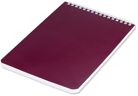 Блокнот А5 (146х205 мм) 60 л., гребень, перфорация на отрыв, лакированный, BRAUBERG, Бордовый, 111271