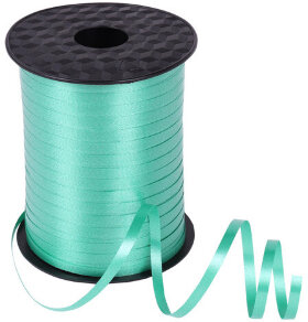 Лента упаковочная декоративная для шаров и подарков, 5 мм х 500 м, зеленая, ЗОЛОТАЯ СКАЗКА, 591809