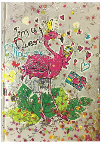 Блокнот с гелевой обложкой МАЛЫЙ ФОРМАТ (110х145 мм) А6, 56 л., скоба, клетка, CENTRUM, "Фламинго", 90238