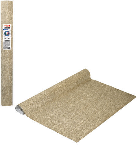 Бумага гофрированная/креповая (ИТАЛИЯ) 140 г/м2, 50х250 см, светлое золото (916), BRAUBERG FIORE, 112602