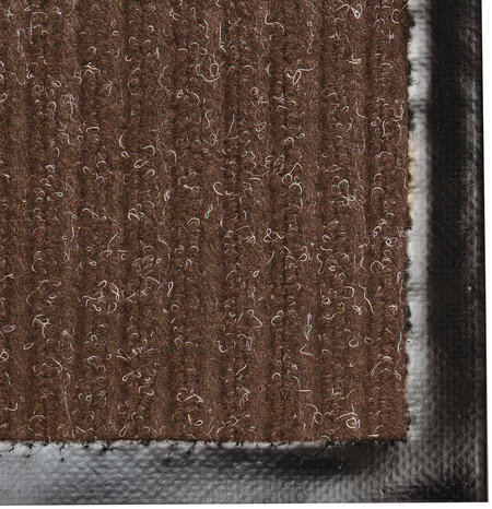 Коврик входной ворсовый влаго-грязезащитный LAIMA, 60х90 см, ребристый, толщина 7 мм, коричневый, 602868