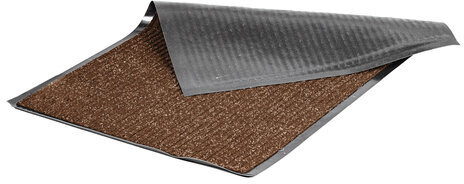 Коврик входной ворсовый влаго-грязезащитный LAIMA, 60х90 см, ребристый, толщина 7 мм, коричневый, 602868