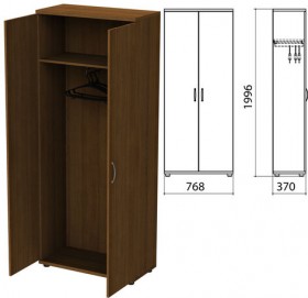 Шкаф для одежды &quot;Этюд&quot;, 768х370х1996 мм, орех (КОМПЛЕКТ)