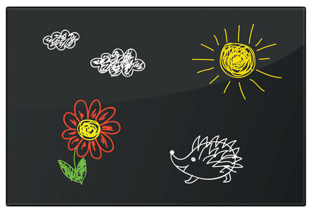 Доска магнитно-маркерная стеклянная 40х60 см, 3 магнита, ЧЕРНАЯ, BRAUBERG, 236745