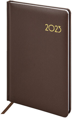 Еженедельник датированный 2023 А5 145х215 мм BRAUBERG "Select", коричневый, 113959