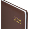 Еженедельник датированный 2023 А5 145х215 мм BRAUBERG "Select", коричневый, 113959