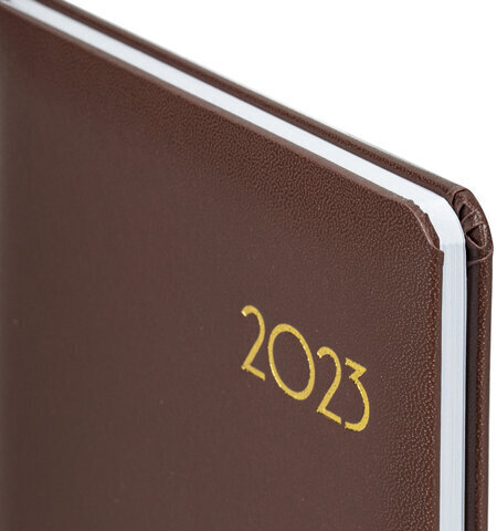 Еженедельник датированный 2023 А5 145х215 мм BRAUBERG "Select", коричневый, 113959