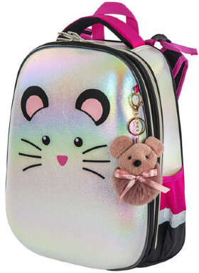 Ранец BRAUBERG SHINY, 2 отделения, &quot;Curious mouse&quot;, 36х28х14 см, 270696