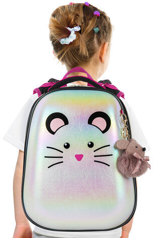 Ранец BRAUBERG SHINY, 2 отделения, "Curious mouse", 36х28х14 см, 270696