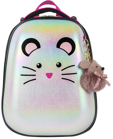 Ранец BRAUBERG SHINY, 2 отделения, "Curious mouse", 36х28х14 см, 270696