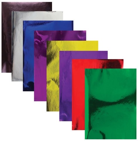 Цветная бумага А4 ЗЕРКАЛЬНАЯ, 8 листов 8 цветов, 80 г/м2, BRAUBERG, 124717