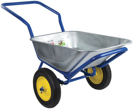 Тачка садово-строительная ТЕХ-ТОП, 110 л, максимальный вес 260 кг, цинковый кузов, пневмоколеса d=360 мм, 606628