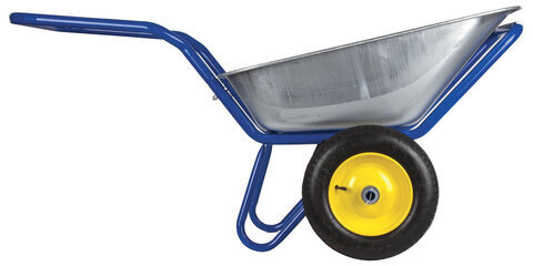 Тачка садово-строительная ТЕХ-ТОП, 110 л, максимальный вес 260 кг, цинковый кузов, пневмоколеса d=360 мм, 606628