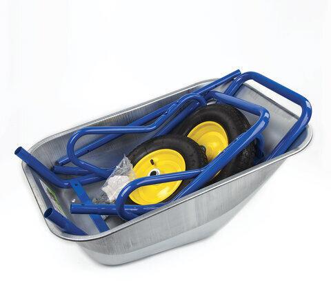 Тачка садово-строительная ТЕХ-ТОП, 110 л, максимальный вес 260 кг, цинковый кузов, пневмоколеса d=360 мм, 606628