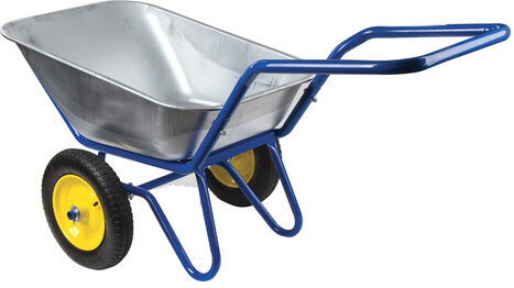 Тачка садово-строительная ТЕХ-ТОП, 110 л, максимальный вес 260 кг, цинковый кузов, пневмоколеса d=360 мм, 606628