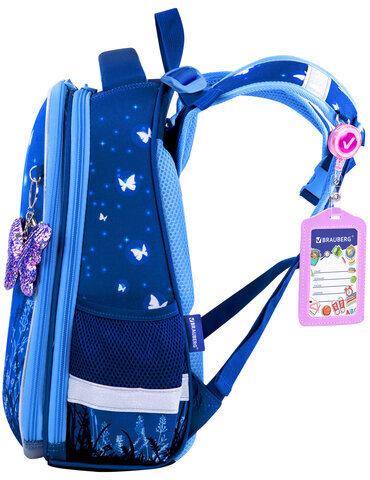 Ранец BRAUBERG PREMIUM, 2 отделения, с брелком, "Sweet dreams", СВЕТЯЩИЙСЯ, 38х29х16 см, 270593