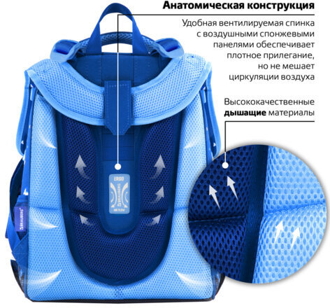 Ранец BRAUBERG PREMIUM, 2 отделения, с брелком, "Sweet dreams", СВЕТЯЩИЙСЯ, 38х29х16 см, 270593